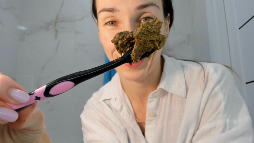 let's brush my teeth with poop paste - FullHD  - (Actress: OksiLove 2025)