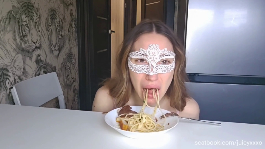 Scat Spaghetti Time Eating P1 - FullHD